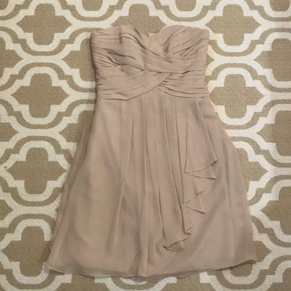 David’s bridal strapless size 4 chiffon dress